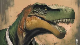 Dinosaur, T-rex, Comic style, portrait