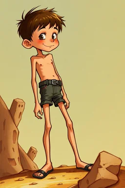 concept art skinny boy 20 years, 1970