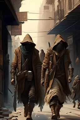Bandits walking down the street