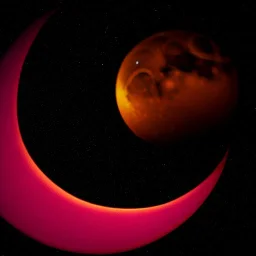 Two large crescent moon with shiny stars, dark, hazy, macro photography, tilt shift blur, high definition, 8k, beautiful, night sky, wind, stars, detailed warped, water droplets, bat shape silhouette, symmetrical