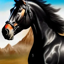 ultra detailed fullbody portrait of Conan the Barbarian Riding a Black Horse , extremely detailed digital painting, intrincate, extremely detailed face,crystal clear Big eyes, in the style of Frank Frazzetta , mystical colors , perfectly centered image, perfect composition, rim light, beautiful lighting,8k, stunning scene, raytracing