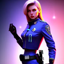 lady cop top in spaceship