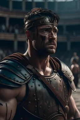 A portrait of a gladiator in the modern world