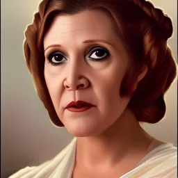 [[extrem stunning photorealistic Carrie Fisher as Princess Leia]] :: [[photorealistic hazel iris, short hair, head and shoulders portrait, 8k resolution photorealistic portrait by Greg Rutkowski, Artgerm, WLOP, Alphonse Mucha, dynamic lighting, hyperdetailed, intricately detailed, triadic colors]]