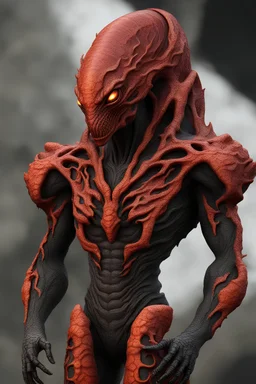ultra detallado alienígena con escamas de magma
