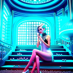 Luxury style, masterpiece, complex detailed, best quality, hdr, editorial fashion photo, story machine needs to fed with jelly beans, sophisticated, high-end, luxurious, art by goro fujita, white and black colors, cyber, <lora:Cyber_relib_80st_64_128:0.6>,