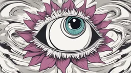 comic style flower with eye in the middle