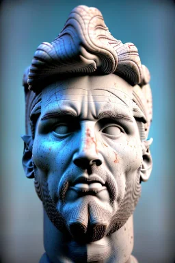 Ultra Realistic image, roman sculpture, luxury white marble material, Lionel Messi, leaves Laurel crown, miguel angel style, chisel style, jersey soccer, waist up portrait, epic, celestial, cinematic lighting, God light, god rays, 4k resolution, smooth details, ornate details, soft lighting, unreal engine 5, sky background.