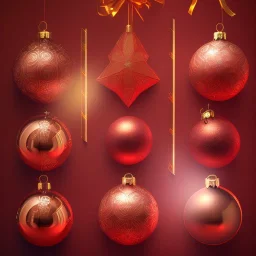 vector art array of christmas ornaments , shiny and bright , chiaroscuro , intricate , hd , 3d , octane render , up lighting , strobe lights , no void