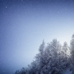 winter landscape, crystal, stars