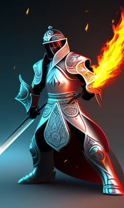 full fire sword with background