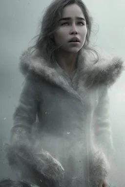 clouds of gray fog as Emilia Clark’s face, dissolving, disintegrating, 8k resolution, realistic, intricate, 8k resolution, high-quality, fine-detail, digital art, detailed matte, volumetric lighting, dynamic lighting, photorealistic