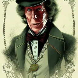 slenderman as tom baker fourth doctor who wearing scarf silence tobacco pipe knighthood