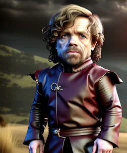 Tyrion Lannister toddler, full body, soft skin, dramatic lighting, hyper realistic