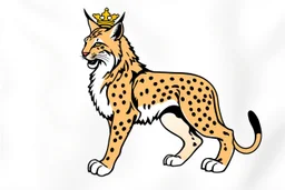 a lynx in a royal lion position like on flags or crests, vector