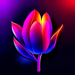 Create neon tulip and purple background
