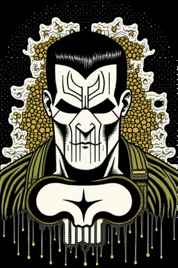 punisher sku;; in the style of Hiroshi Nagai