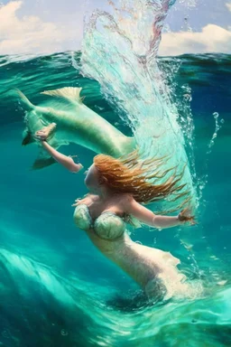 throwing a girl mermaid into the ocean