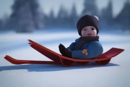 Toboggan sled bokeh