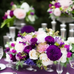 soft delicate flower arrangements with filigree in alcohol inks, soft purple muted colors