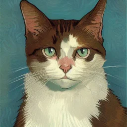 Portrait of a cat by Van Gogh