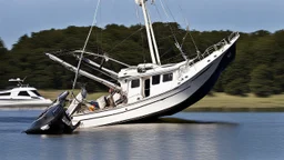 two drunk men sink docked boat by crashing into it with another boat