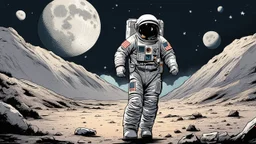 comic style, Moon landing