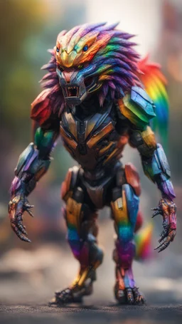 pride rainbow colored predator,bokeh like f/0.8, tilt-shift lens 8k, high detail, smooth render, down-light, unreal engine, prize winning