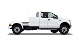side of a generic truck(white, crew cab, standard length box), digital illustration