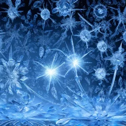 celestial, reflection, ice crystals, snow, icicles