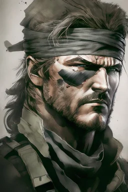 Portrait of Solid Snake, from the Metal Gear saga