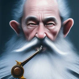 A beautiful dwarf with a beautiful pipe in his hand, full HD, 4K, 8K, very real and with fine and detailed details, realistic and really alive, taken from the movie Lord of the Rings, oil paint