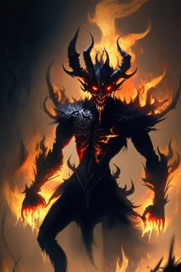 Shadow fiend with fire