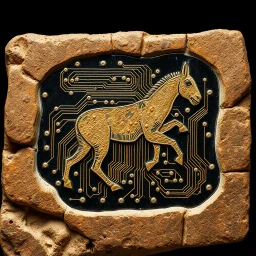 Paleolithic petroglyphic electronic circuit board