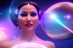  beautiful cosmic woman, nice smiling, magic glamour make up, delicate colors, beautiful glamour galactique dress, ultra sharp focus, 8k, unreal engine 5, extremely sharp detail, light effect, soft light atmosphere of a spaceship, smooth, full of details, face in front, complete vision of face and hair and body