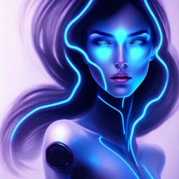 cyberblue, head, woman, portrai, tron