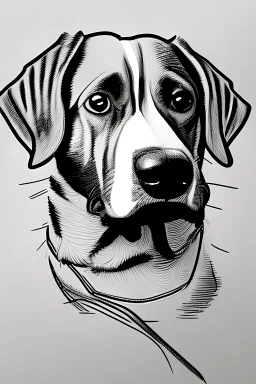 draw a dog with line art