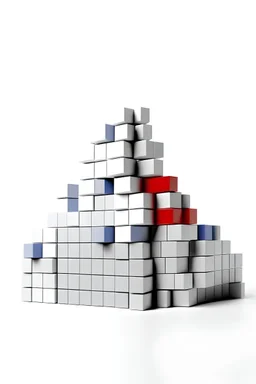 Building Bricks in a white space, colours used: Darkbluse, White, Grey