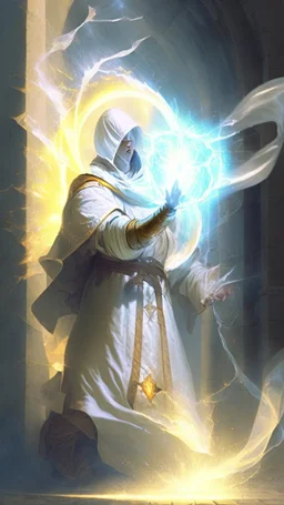 holy cleric, light barrier receiving a blast