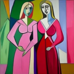 picasso 2 vrouwen roze staan