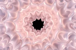 Mesmerizing 3d abstract visual, mass of flowing translucent shapes, centered, soft aesthetic, negative space.