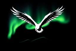 graphic shape of the aurora borealis with bottom edge resemblance to an eagle in flight. smooth vector on black