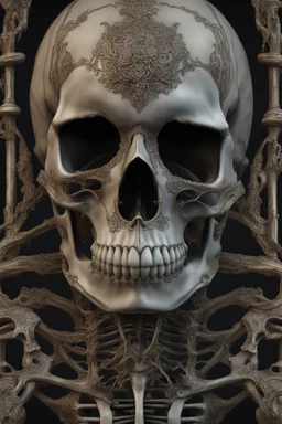 Face of a skeleton, 8k, hyper realistic, highly detailed, gothic