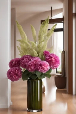 a nice flower vase in a modern house hall