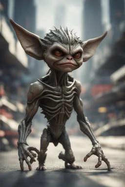 hyper fast gremlin marathon in the Olympics in the style of Giger and fallout 4 ,,bokeh like f/0.8, tilt-shift lens 8k, high detail, smooth render, down-light, unreal engine