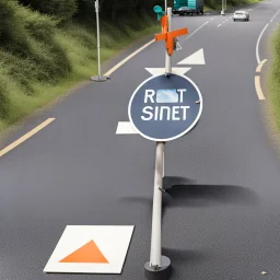 Road sign being modified