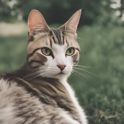 кот с длинной шеяй