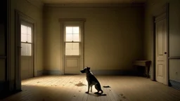 Tonalism, An empty room with a dog and holes in the walls