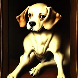 portrait of a dog by Diego Velázquez style