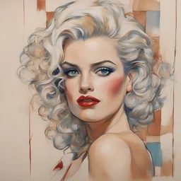 Anna Nicole smith in the style of egon Schiele, paper